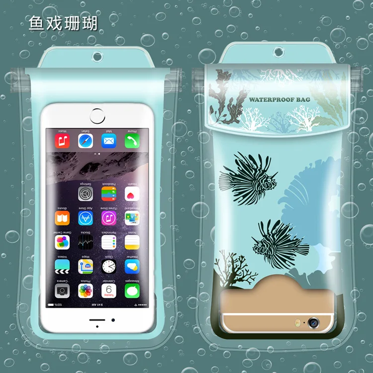 Универсальный прозрачный водонепроницаемый чехол для телефона, чехол для телефона, сумка 6," Подводный светящийся чехол для телефона для IPhone XR huawei Xiaomi