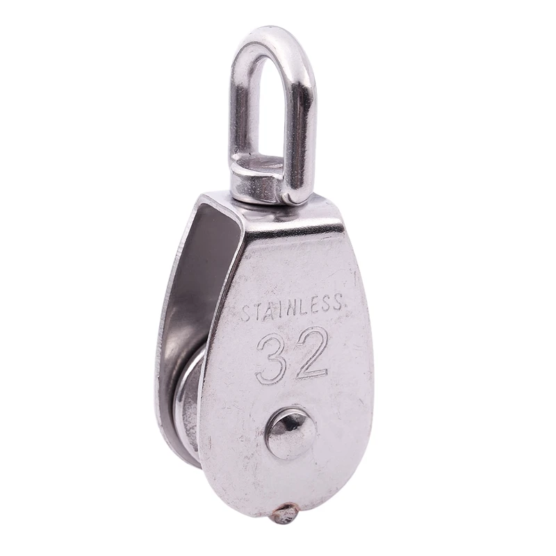 

Single pulley in stainless steel 304 with swivel M32 32 mm Silver
