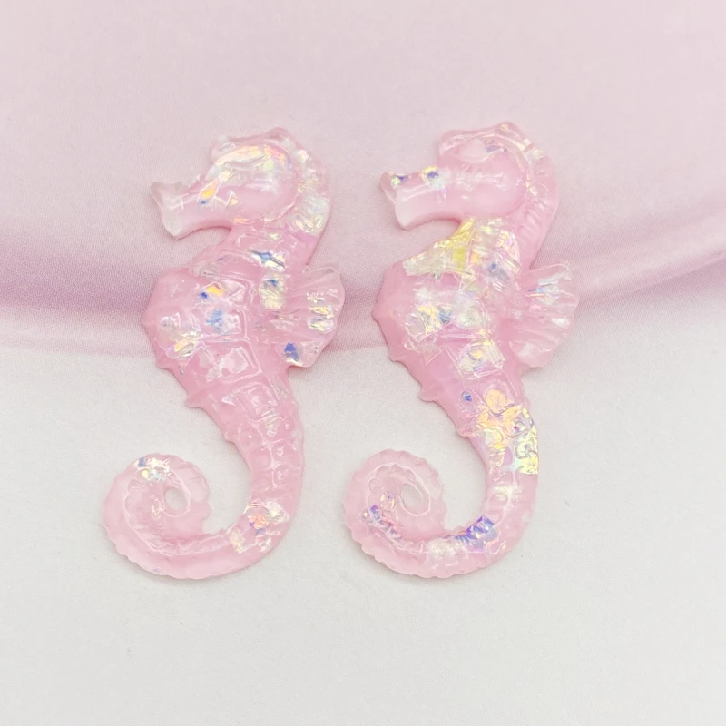 Kawaii Cute Mixed Cartoon Seahorse FlatBack Resin Cabochons 12Pcs Scrapbooking DIY Jewelry Craft Decoration Accessories G64