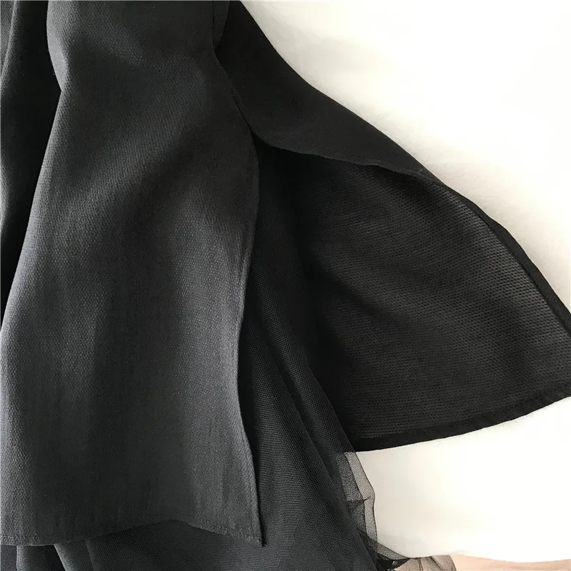 Анна поставляется с Xian Qi длинные юбки трехслойное Тюлевое Сетчатое платье-ремень бант платье без рукавов F4346