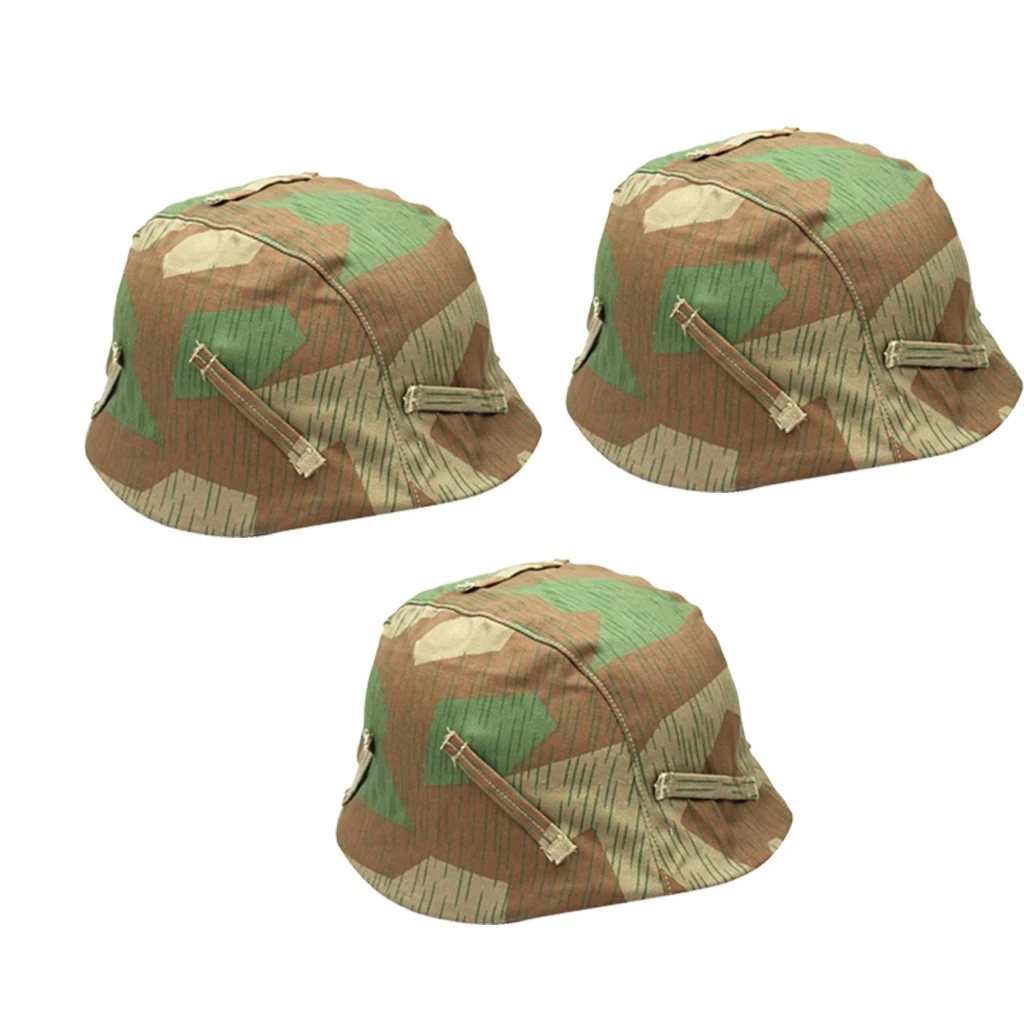 3Pcs Repro WW2 German War M35 Helmet Cover Splinter Camo Head Gear for M40 M42