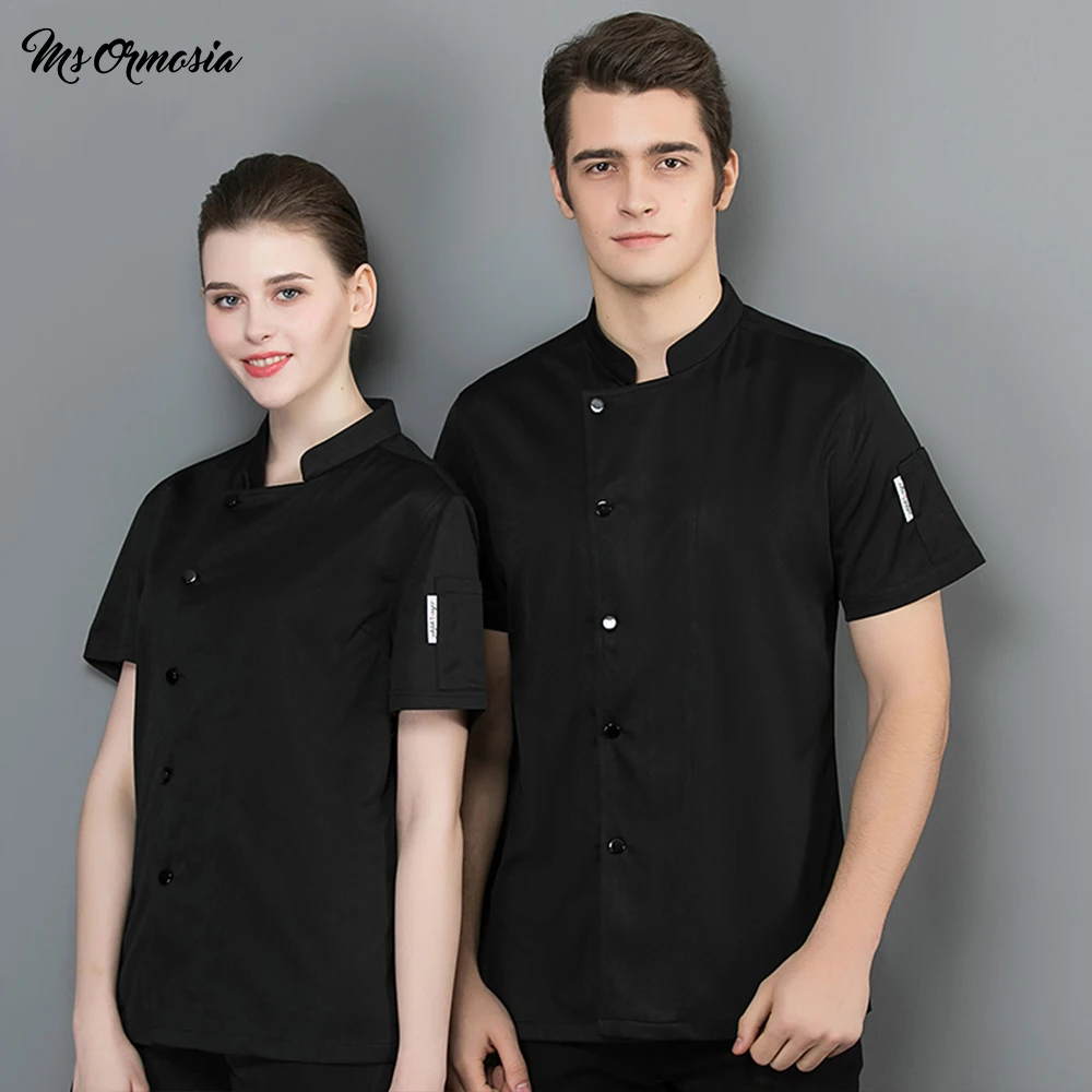 

Unisex Chef Uniform Food Service Cook Jacket Coat Short Sleeve Breathable Mesh Chef Shirt Kitchen Restaurant Bakery Clothing