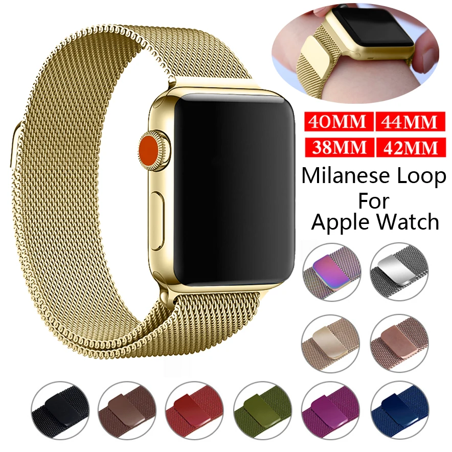 

Milane Loop Bracelet Stainless Steel band For Apple Watch series 3 2 1 38mm 42mm Bracelet strap for i watch series 5 4 40mm 44mm