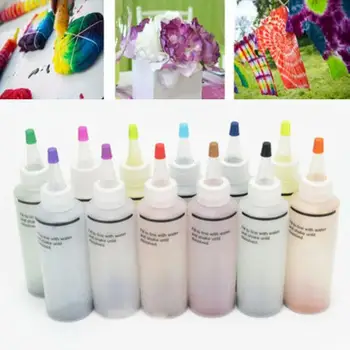 

12 Bottles Pigment Tie Dye Fabric Textile Craft Arts Clothes Permanent Paint Color For DIY Graffiti Clothes Liquid Fabric Dye
