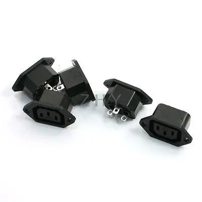 

5Pcs AC 250V 10A 3 Pin Screw Type IEC 320 C13 Socket Outlet Power Adapter