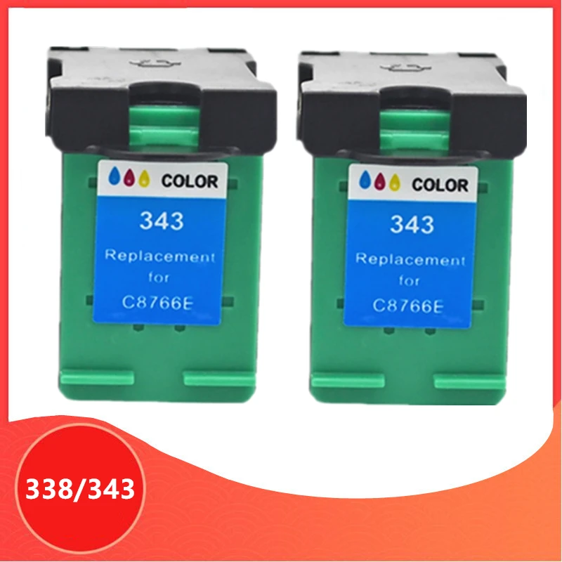 2 X цветная Замена для hp 338 343 hp338 hp343 чернильный картридж Deskjet 460C 5740 6520 6540 6840 Photosmart