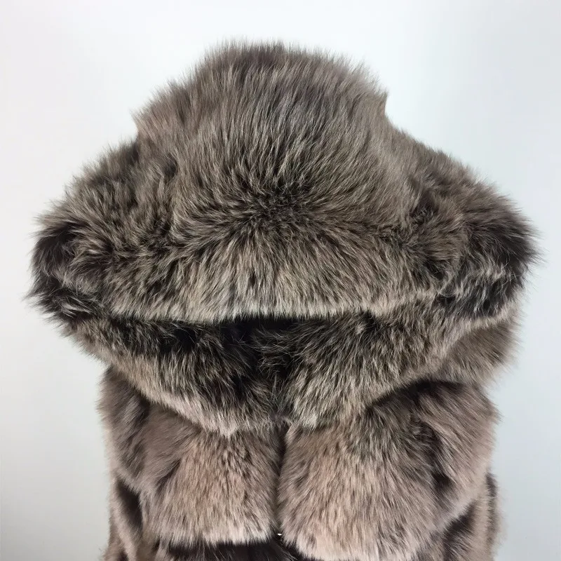 High quality winter coat  fashion luxury women's jacket gilet vests fox jacket real fox fur sleeveless vest women's down coats & jackets