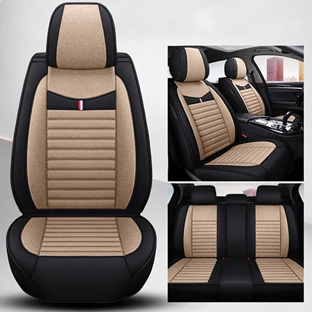Лен Чехол автокресла для Land Rover Range Rover Discovery 3/4/5/Evoque Freelander делаем индивидуальные чехлы на сиденья - Название цвета: Coffee standard