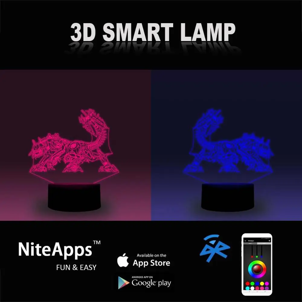 NiteApps 3D переводчик Titan ночник настольная Иллюзия украшение лампа подарок на день