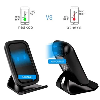 

F450 Smart Fan Cooling Charger QI Phone Wireless Fast Charging Desk Stand For iPhone XS/XR/X/8 Plus Samsung