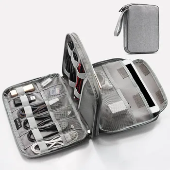 

Travel Digital Storage Bag Portable Digital USB Cable Charger Earphone U Disk Pouch Large Handle Storage Organizer Bag Case