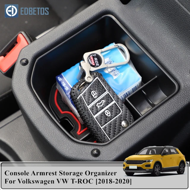 T-ROC Center Conosle Organizer Tray T-ROC Central Armrest Plastic Storage  Box For Volkswagen VW