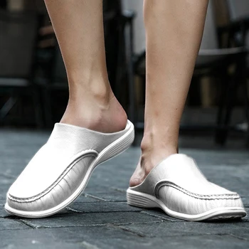 

2020 Men Casual Shoes Men Sandals Male Driver Slippers Flats Half Drag Beach Shoe Outdoor Baotou Shoe Lazy Shoes Summer