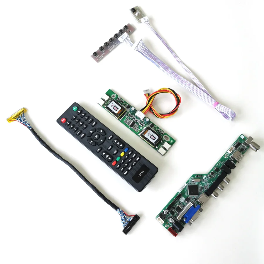 Для LM215WF1-TLA1/TLB1 LVDS 4CCFL 30Pin клавиатура + пульт инвертор VGA USB AV RF ЖК-панель монитора T.V56