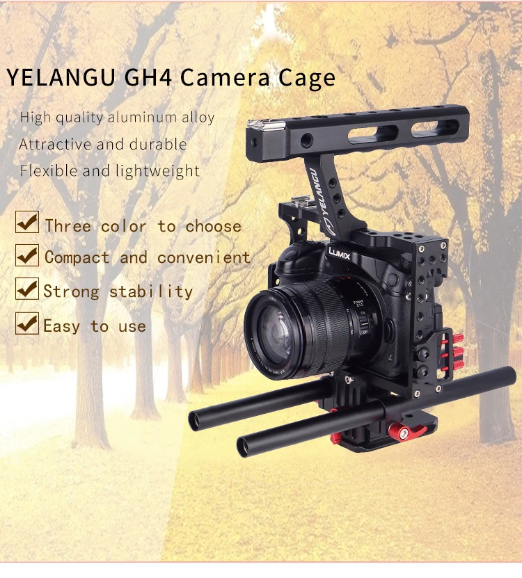 

Комплект для установки камеры YELANGU GH4 из авиационного алюминиевого сплава компактный стабилизатор с верхней ручкой для Sony DSLR