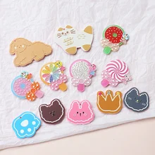 

10PCS Lollipop Animal Head Footprint Childlike Acrylic Pendant diy Handmade Jewelry Keychain Hair Accessories Accessories
