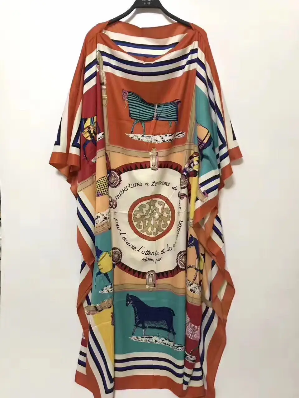 Kuwait Fashion Blogger Recommend Popular printed Silk Kaftan Maxi dresses Loose Summer Beach Bohemian kaftan long dress for lady african outfits for women