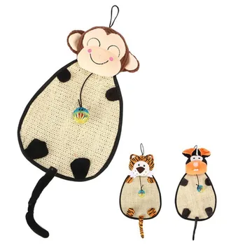 

Sisal Scratching Pad With Bell Ball Cat Toys Cartoon Animal Bite Resistant Mat Exercise For Kitten Cat Training Tool Cat Toys