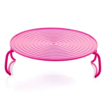 

Pink color Multi-function Microwave Oven Heating Layered Steamer Tray Rack Double-layer Insulation Tray Rack Pot Mat