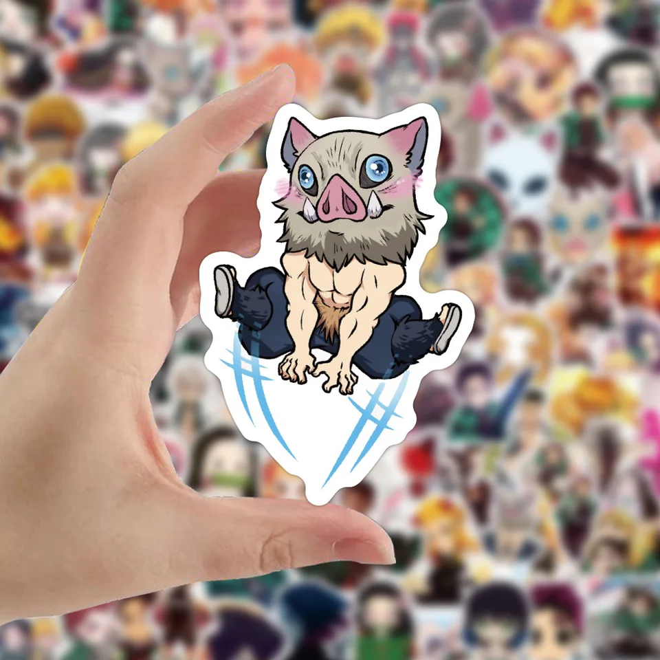 50 Pcs Demon Slayer Autocollants Pour Bouteille D'eau Ordinateur