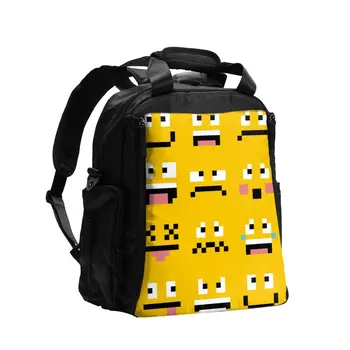 

Diaper Bag Different Cartoon Pixel Faces Baby Nappy Organizer Bag Maternity Bag for Baby Care for Mom