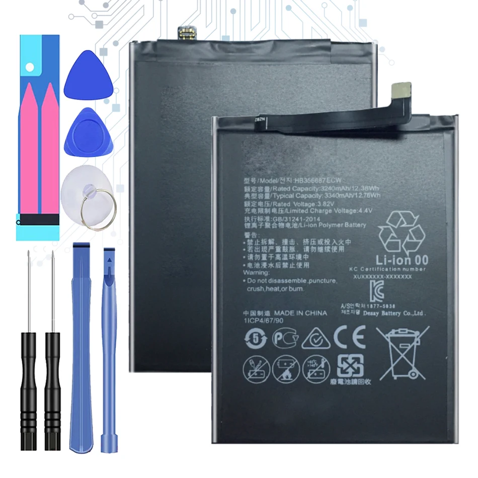 Аккумулятор HB356687ECW для Huawei Nova 2 3 4 2i 3i 5i 3E 4E Plus/Honor 8 9 9i 7X G7 G8 G8X G9 G10 Mate 7 10 20 Lite Pro X RS