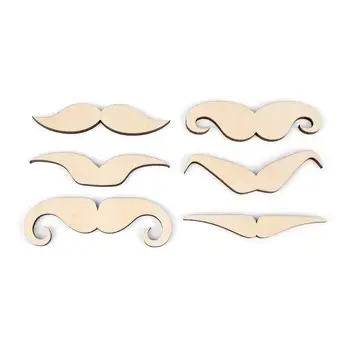 

Set of 6pcs. Wooden Mustache (7cm) Mix Shapes Art Projects Craft Hanging Tag Decoration Gift Decoupage Laser Cut 0110