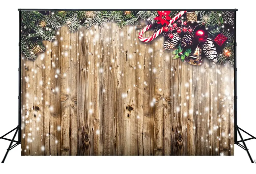 Рождественский деревянный фон снежинки Декор новорожденный фото портрет фоны