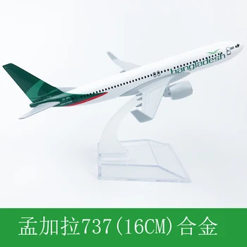 

16CM Bangladesh Airlines Boeing 737 Airplane Model Simulation Passenger Diecast 1:400 B737 Aircraft Alloy Static Decoration