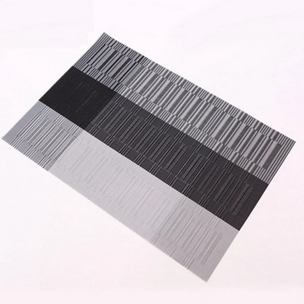 Table Mat Anti-slip Insulation Western Food Mat Stripe High-density Striped Woven Double-sided Western Food Mat Insulation