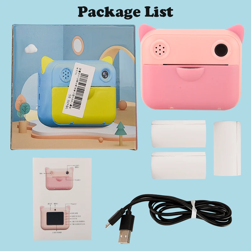 Children Camera Instant Print Camera For Kids Camera 1080P HD