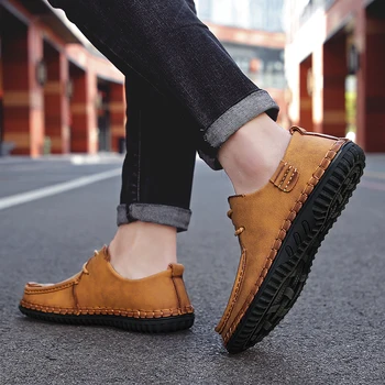 

Super Comfortable Casual Leather Shoes Men Soft Leather Loafers Men Shoes Breathable Flats Shoe Hot Sale Moccasins Shoes