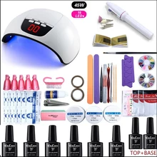 YUJIA маникюрный набор 45 Вт УФ светодиодный светильник Сушилка 8 шт. гелевый Набор для маникюра Замачивание для лак для нейл-арта ногтей дрель для маникюрного инструмента