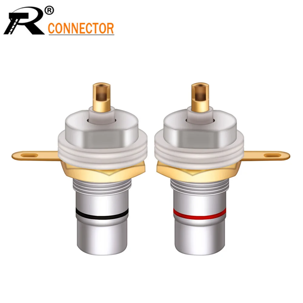 10Pcs/5Pairs Di Alta Qualità Rhodium/Oro Placcato Vite Di Rame Cmc Rca Terminale Femmina Martinetti Presa Av Audio Video Rca Connettore Del Cavo
