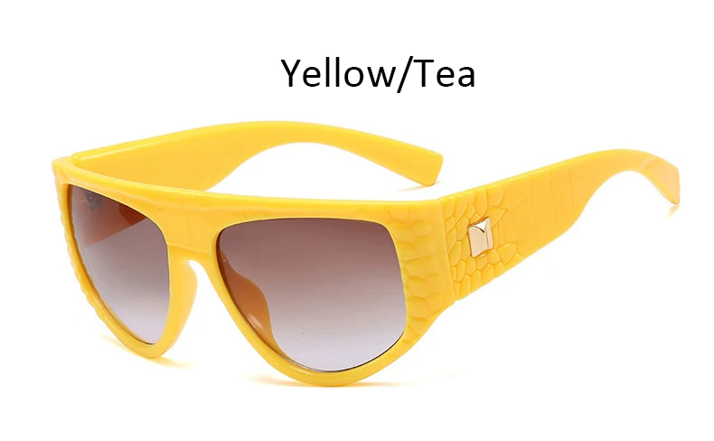 Yellow Tea Градиентные негабаритные женские солнцезащитные очки-авиаторы, модная большая оправа, Ретро стиль, винтажные женские солнцезащитные очки, модные оттенки Gafas de sol - Цвет линз: Yellow Tea
