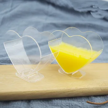 

50pcs Net red 110ml love plastic cups DIY baking decoration pudding jelly cake cup wedding birthday party favors dessert cup