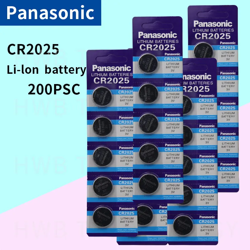 200 шт бренд для PANASONIC cr2025 ECR2025 BR2025 DL2025 KCR2025 LM2025 3v кнопки сотового монета литиевые батареи для часов