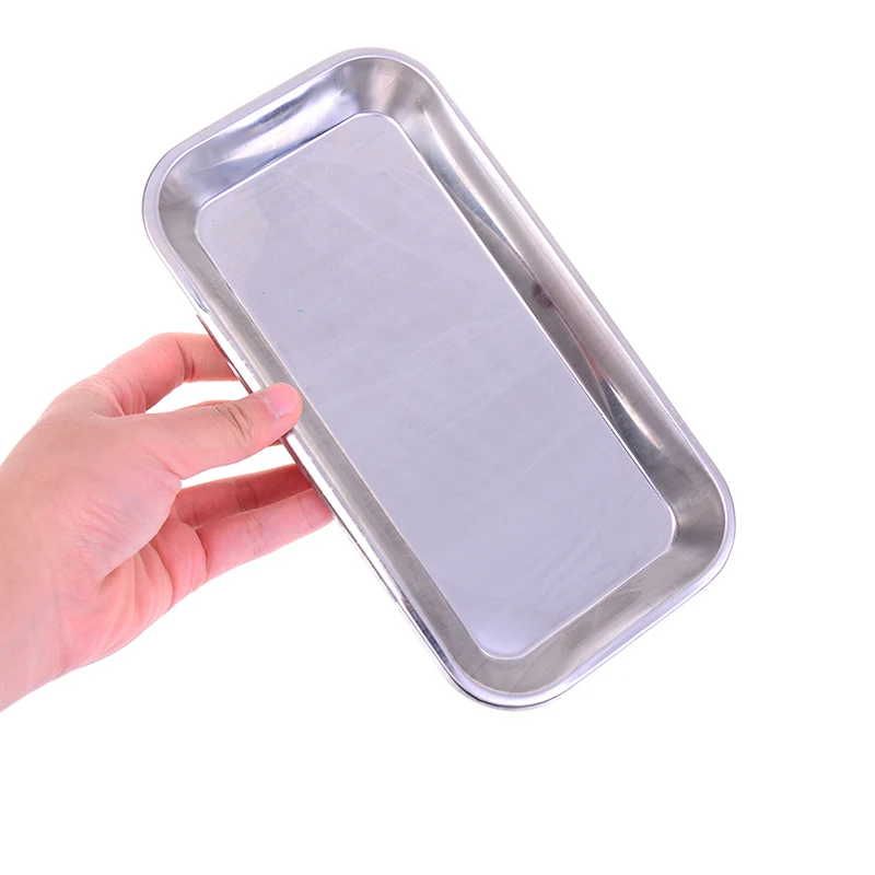 

1PCS Stainless Steel Surgical Tray Dental Dish Lab Instrument Tools approx. 22x12x2cm