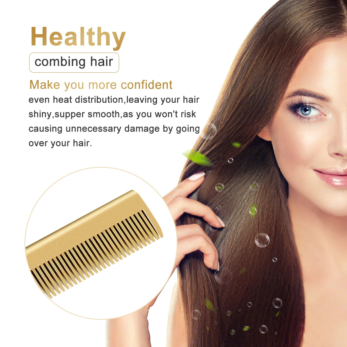 Heating Hot Comb Professional Hair Straightener For Wigs Heated Comb Electric Hair Styling Comb Curler And Straightener Tool 3