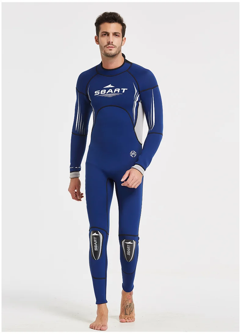 3MM Neoprene Wetsuit for Men and Women One-piece Thickened Warm Back Zipper Snorkeling Deep Diving Winter Swimsuit with Swimsuit