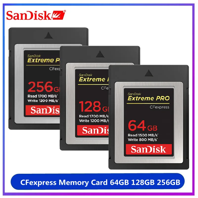 Sandisk Cfexpress Memory Card 256gb 128gb 64gb High Speeds Type-b
