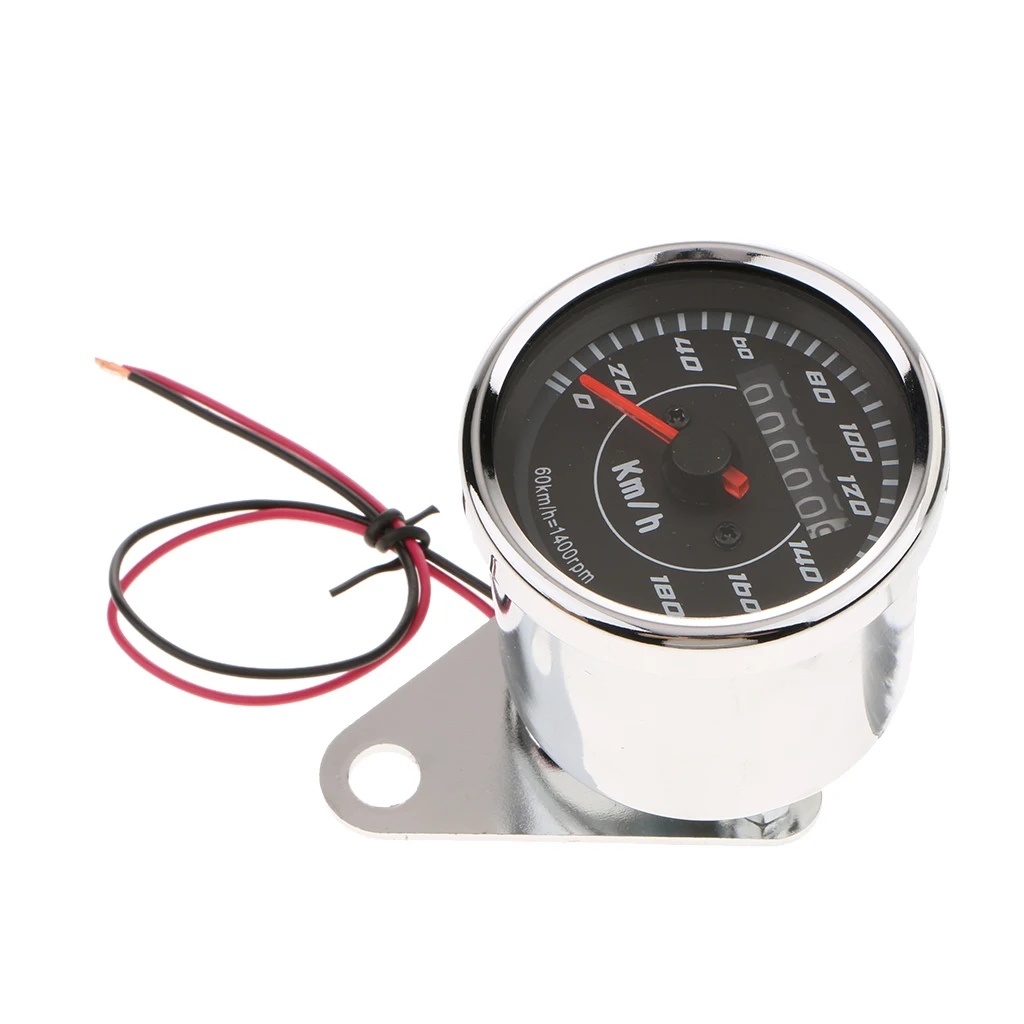 12V LED Backlight Signal Motorcycle Odometer Speedometer Gauge KMH