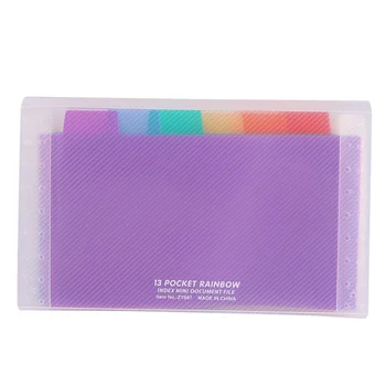 

2 pcs A6 File Folders Expandable Portable Rainbow File Organizer Storage Bag Document Folder for School
