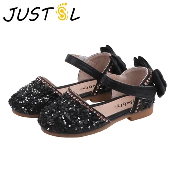 

JUSTSL 2020 Spring Summer New Girls Fashion Sandals Baby Children Shoes Diamond Sequins Wild Dance Shoes For Kids Size 21-35