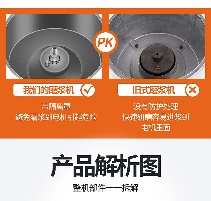 Commercial 40kg/h household soybean milk machine soybean grinder