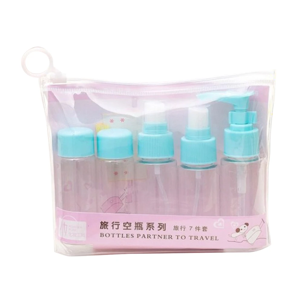 Pink/Blue Mini Plastic Transparent 30ml Travel Bottle Set Portable Empty Cosmetic Containers Perfume Spray Bottle - Цвет: 1C