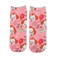 1 пара повседневных носков Stephen King's It, невидимые осенние носки, короткие носки, хлопковые забавные носки-лодочки K481