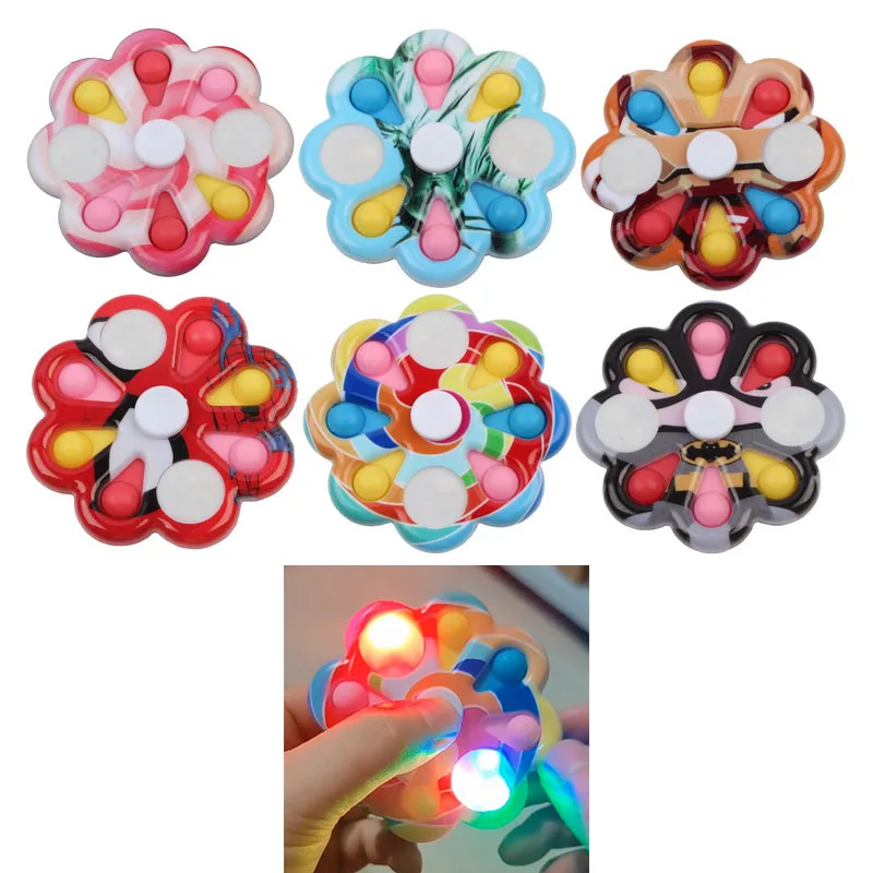 Светящийся светодиодный фиджет-Спиннер ручной верх Камуфляжный креативный