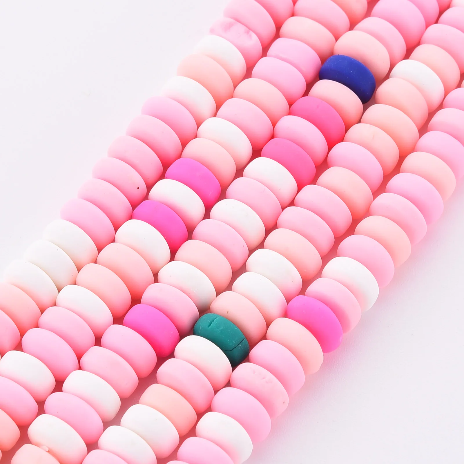 

10strands 6~7mm Colorful Flat Round Polymer Clay Beads Spacer Bead For Jewelry Making DIY Handmade Necklace Bracelet Accessories