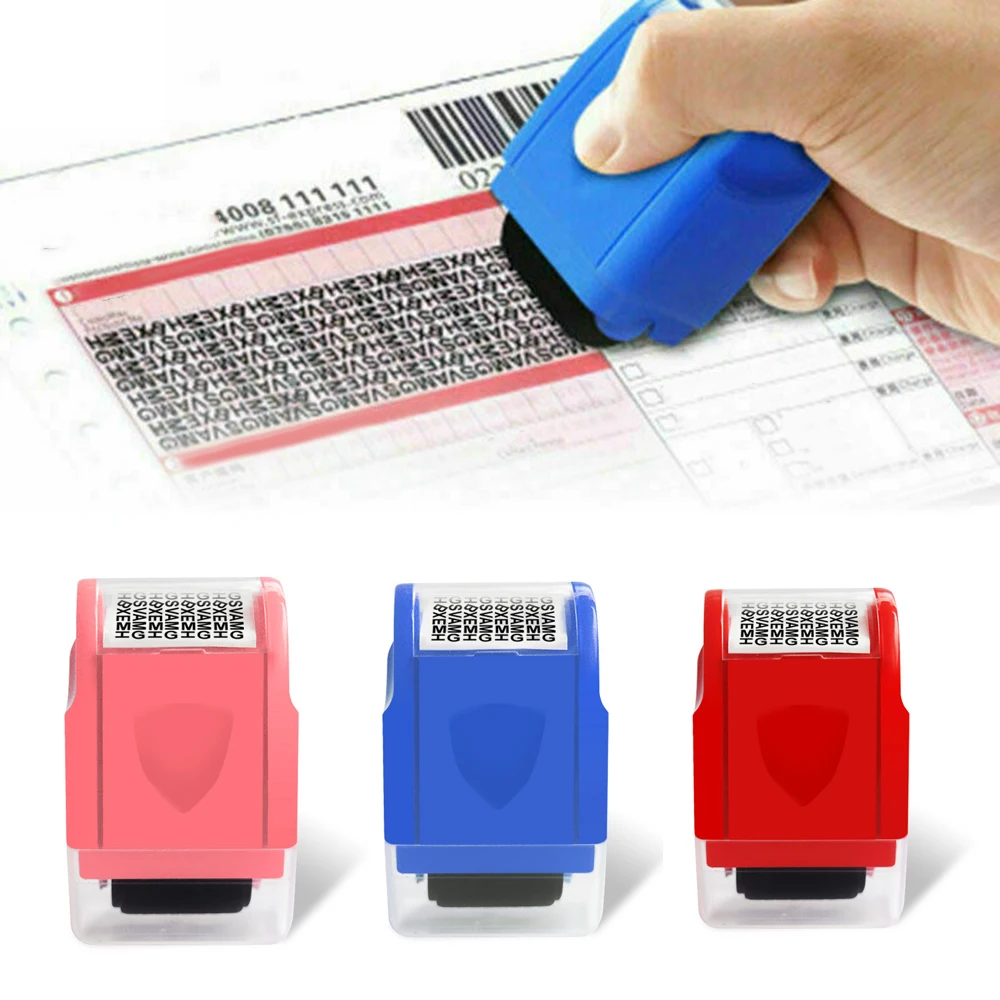 id card confidentiality seal postage stamps anti thefts roller plastic privacy protection Privacy Protection Roller Confidential Seal Garbled Code Shielding Courier File Document Note Notebook Waybill Confidentiality